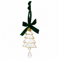 6.25" Glass Tree Ornament with Bow