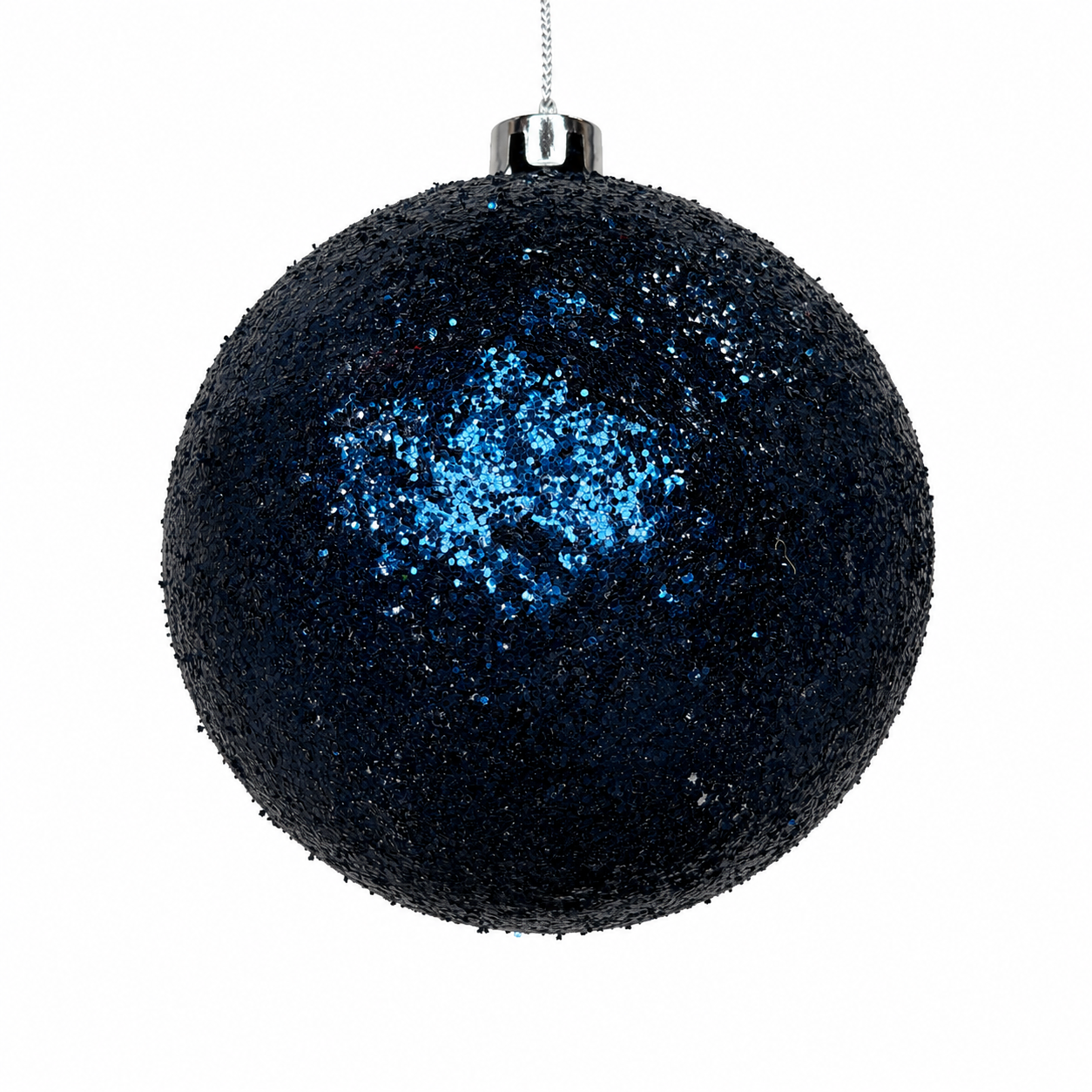 150mm Midnight Blue Glitter Ball Ornament