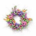 24" Rabbit Wreath Pk-Purp-Grn