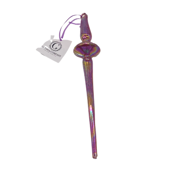PINK GLASS  ICICLE ORNAMENT