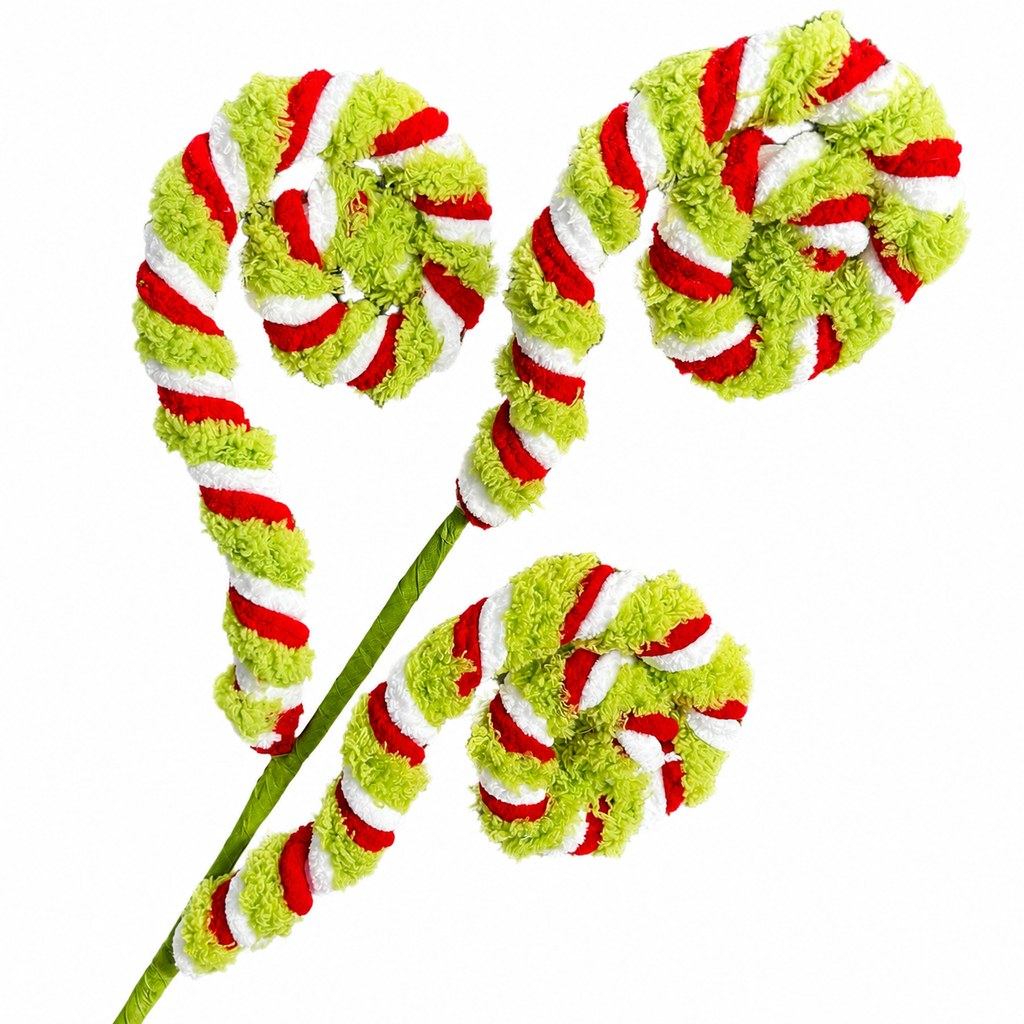 27" Red/Green Grinch Spiral Stem