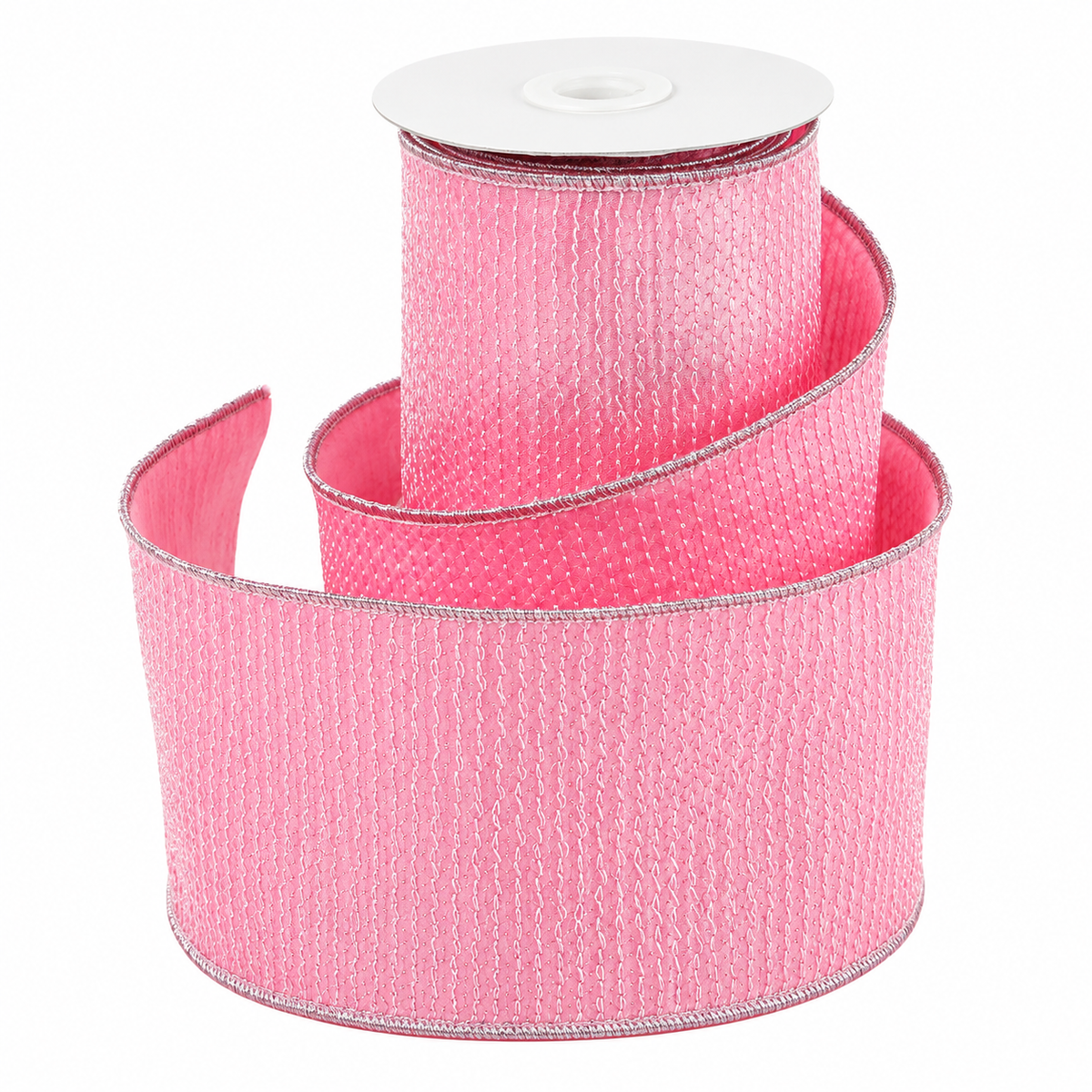 4" X 5 YDS LIGHT PINK SEQUINED DUPION BACKED RIBBON