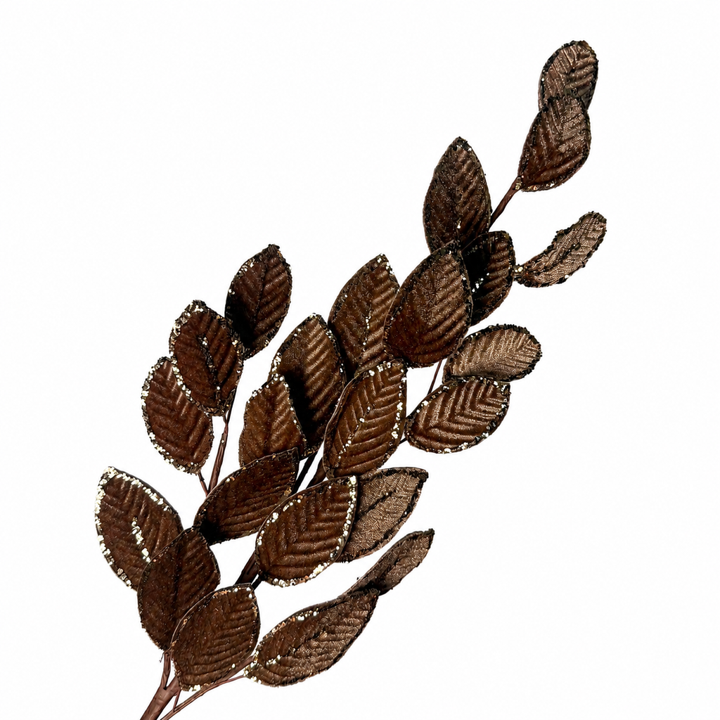 25.5" Brown Velvet Leaf Spray