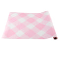 Pink Gingham Paper Table Runner