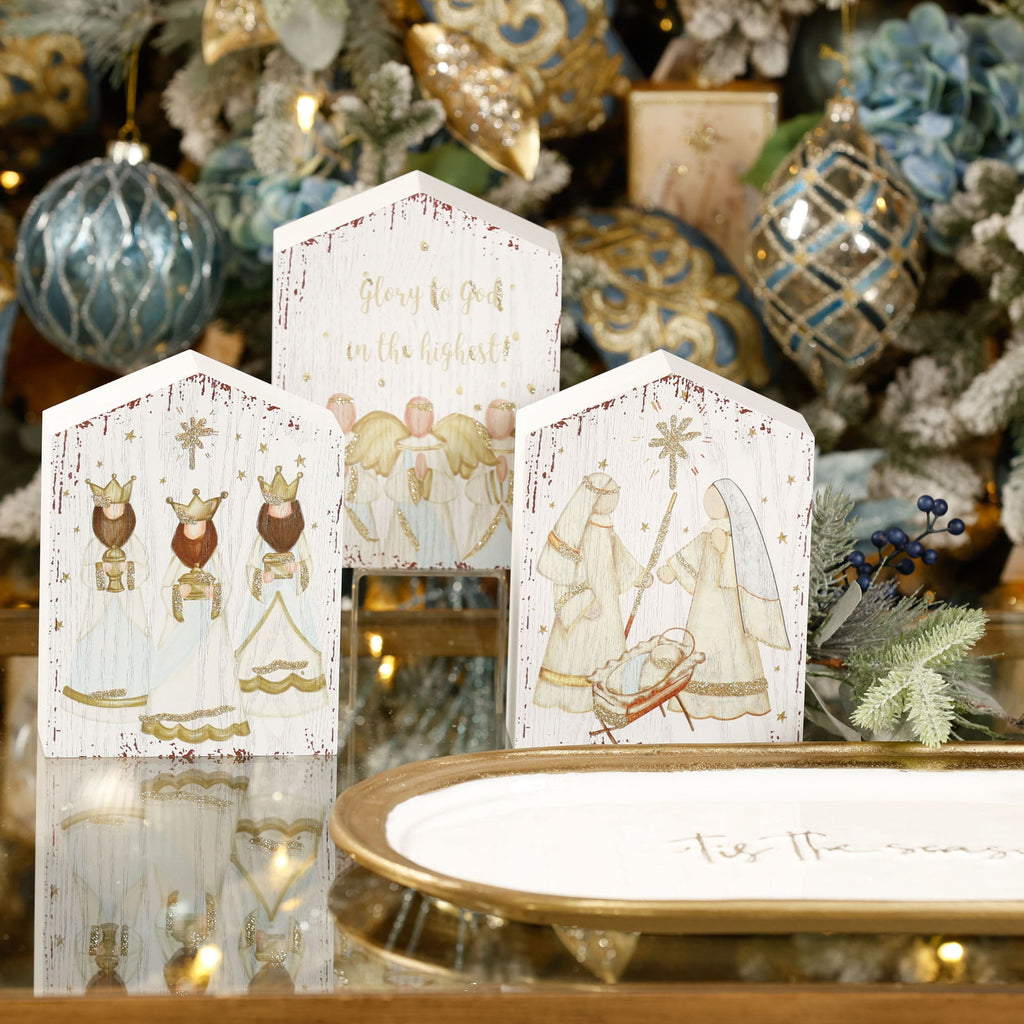Mdf Table Pcs W/ Glitter Three Kings