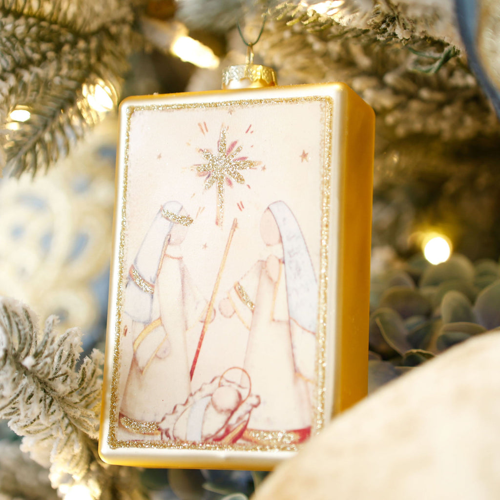 Holy Family Glass Ornament