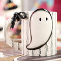 Ghost Black/White Ticking Halloween Mug-one only