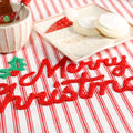 Merry Christmas Ticking Table Runner