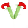 23.5" RED/GREEN GRINCH LEG FLORAL STEM