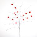 33" SILVER/RED/WHITE POMPOM STEM