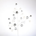 31" WHITE/SILVER PLASTIC BALL BRANCH STEM