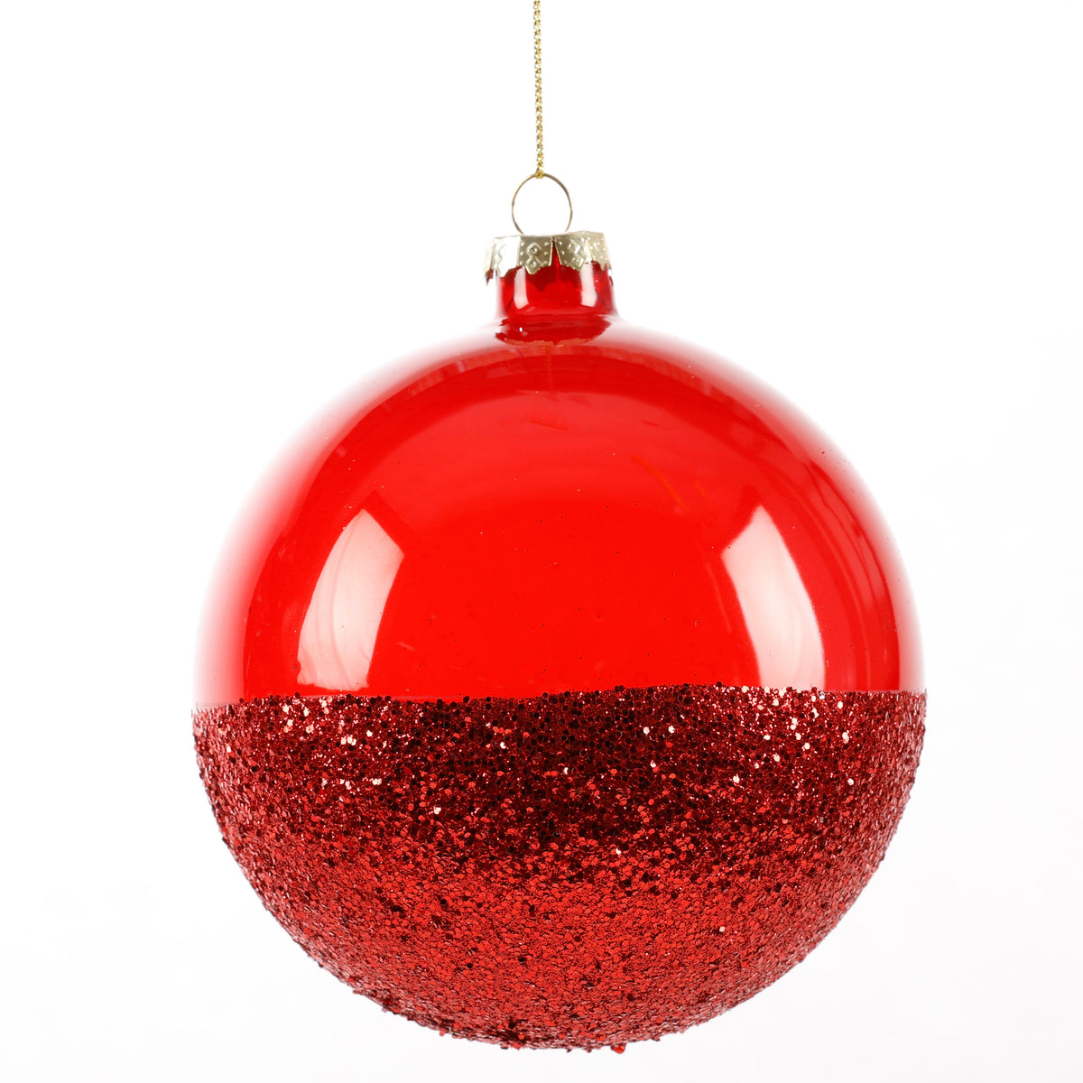 4.5" RED GLASS BALL ORN