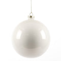 4.5" SHINY WHITE GLASS BALL ORN