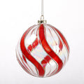 4.5" RED/CLEAR/GOLD GLASS ORNAMENT STYLE B