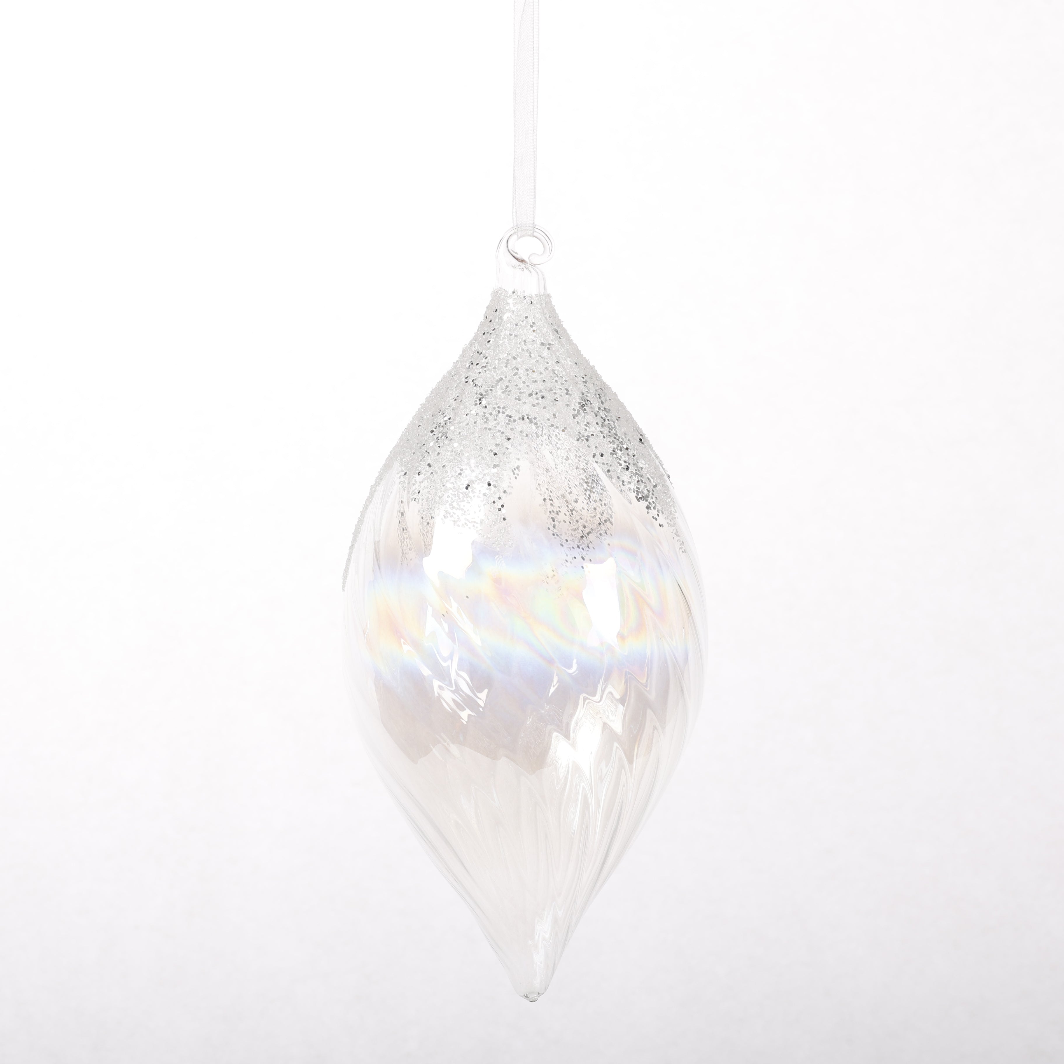 4.5" CLEAR GLASS DOUBLE POINT ORN STYLE B