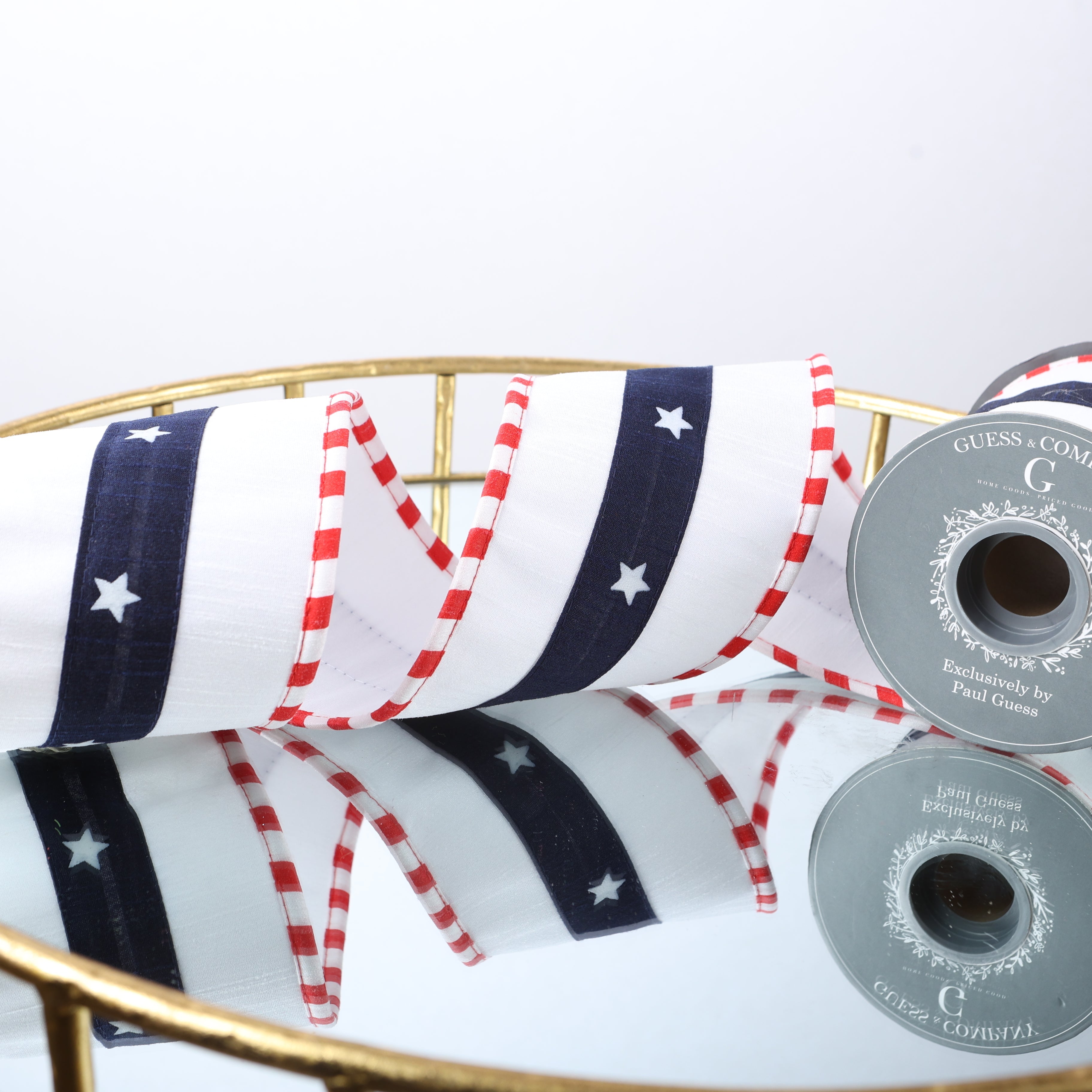 4" STAR PRINT ON DUPION WITH BOTH SIDE PIPING 5YD