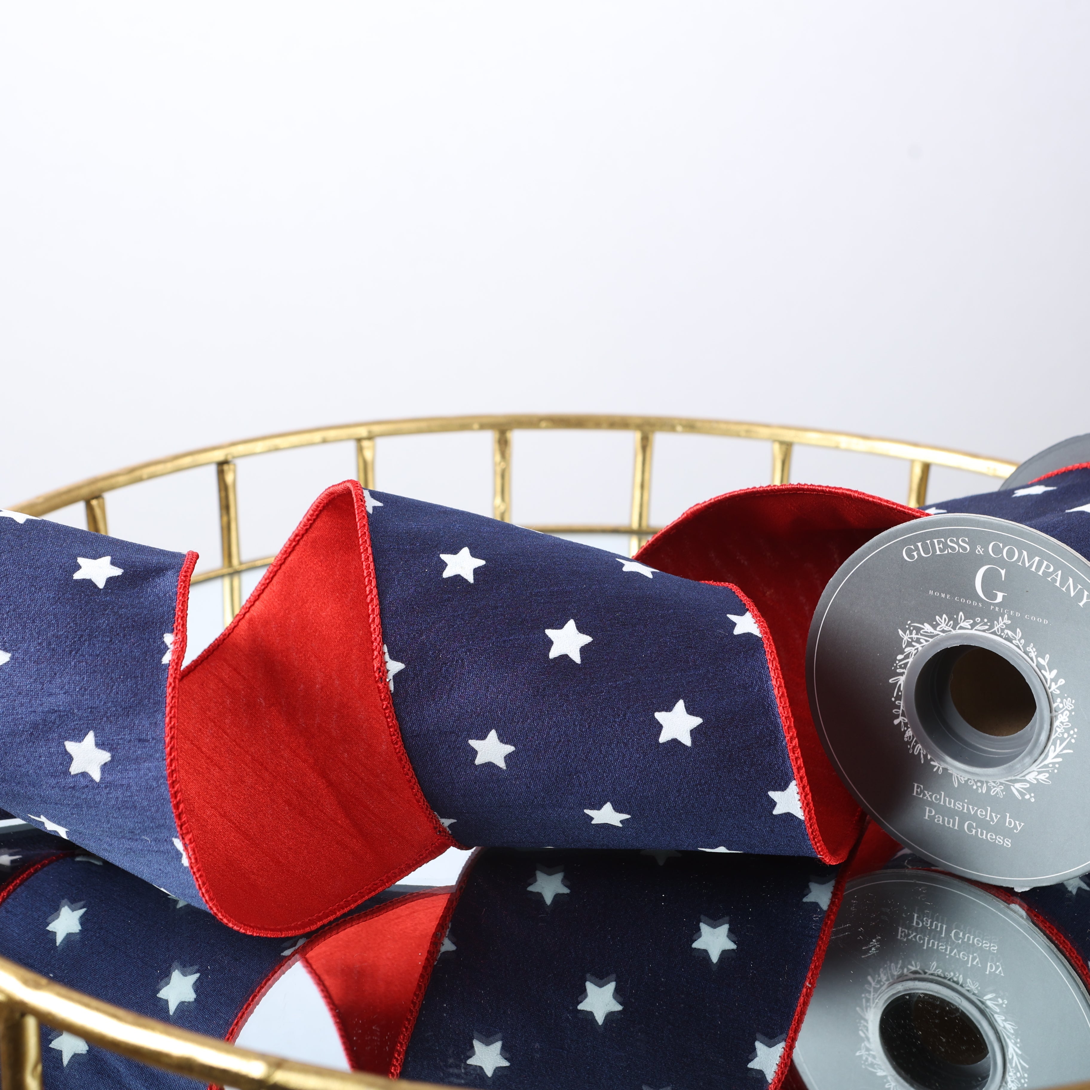 4" PRINT ON NAVY DUPION WITH RED DUPION BACK 5YD