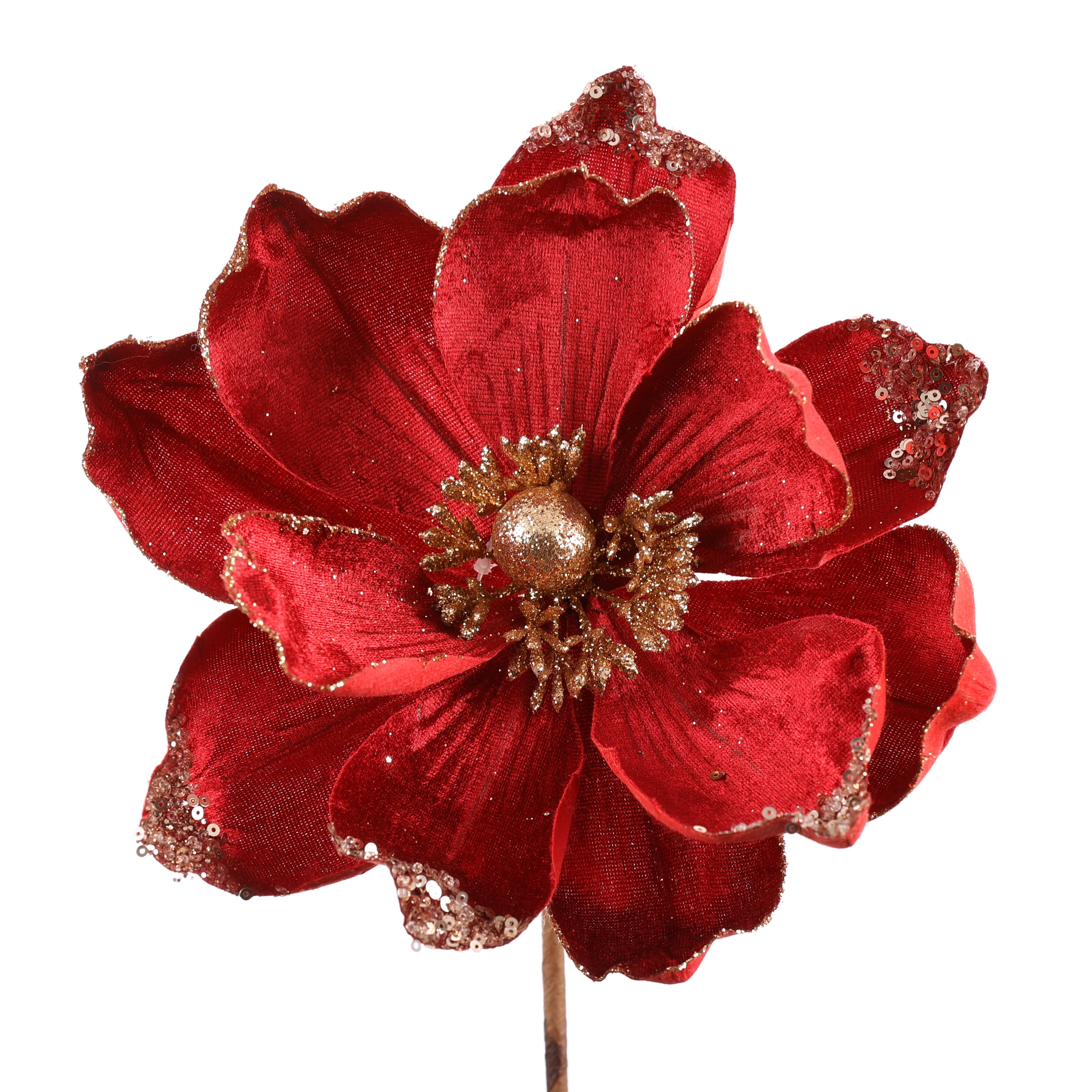 9.5" BURGUNDY MAGNOLIA SPRAY