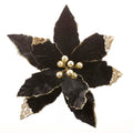 12" BLACK GOLD POINSETTA WITH CLIP