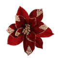 11" Burgundy POINSETTIA WITH CLIP