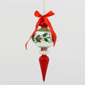 GLASS FINIAL Holly ORN STYLE C