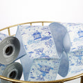 4" X 5 YD DIGITAL PRINT ON DUPION WITH LT BLUE DUPION BACK RIBBONPREORDER: