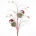 33" WHITE/GREEN/RED GRINCH FLORAL STEM