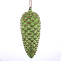 7.8"x 3.5" GLASS PINECONE ORN-GREEN