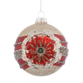 3.2" D GLASS CHRISTMAS TREE ON THE BALL ORN-RED