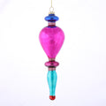 2.35" x 8" GLASS FINIAL ORNAMENT PINK
