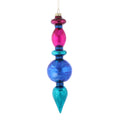 2.35" x 8" GLASS FINIAL ORNAMENT BLUE