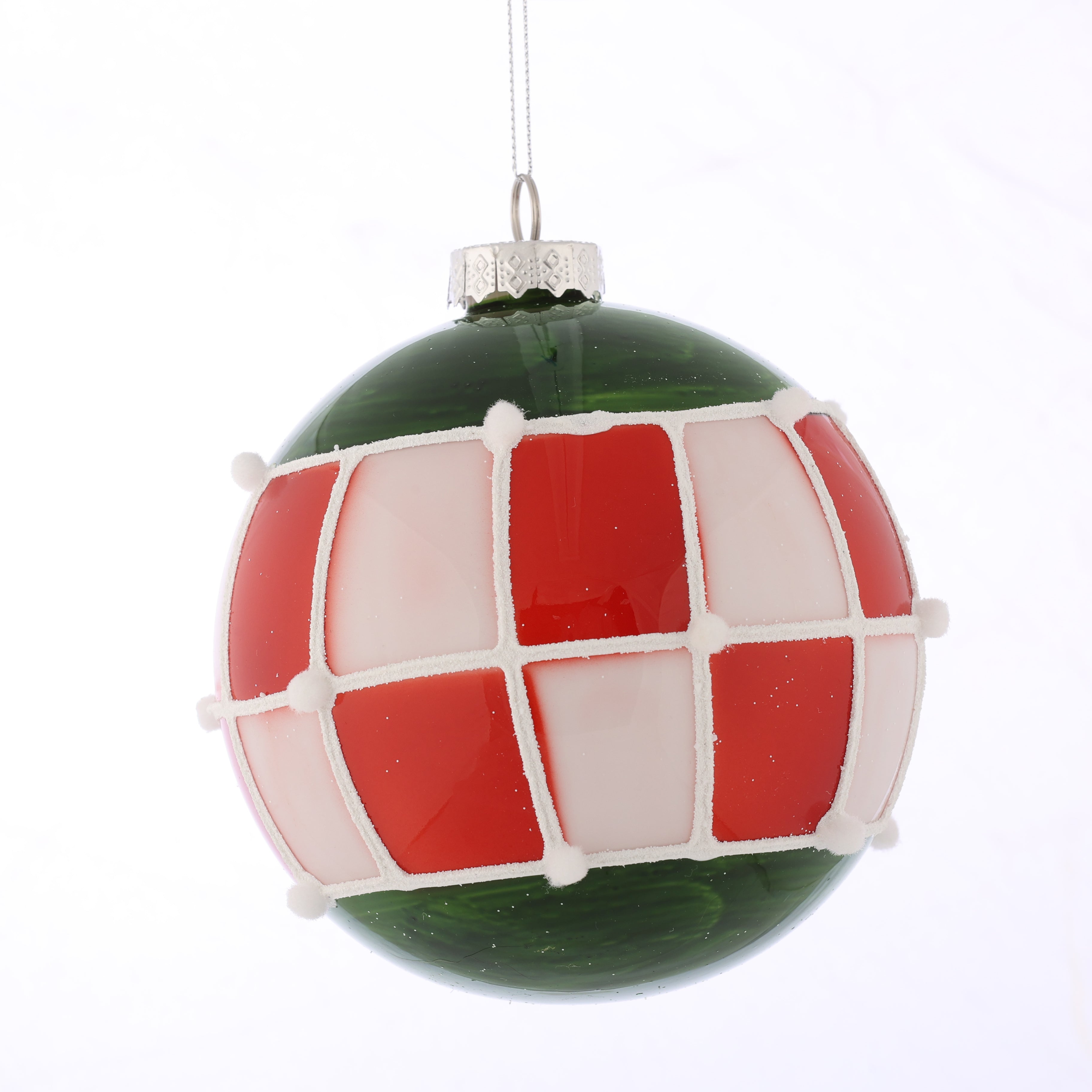 D 5" GLASS BALL RED Check ORN