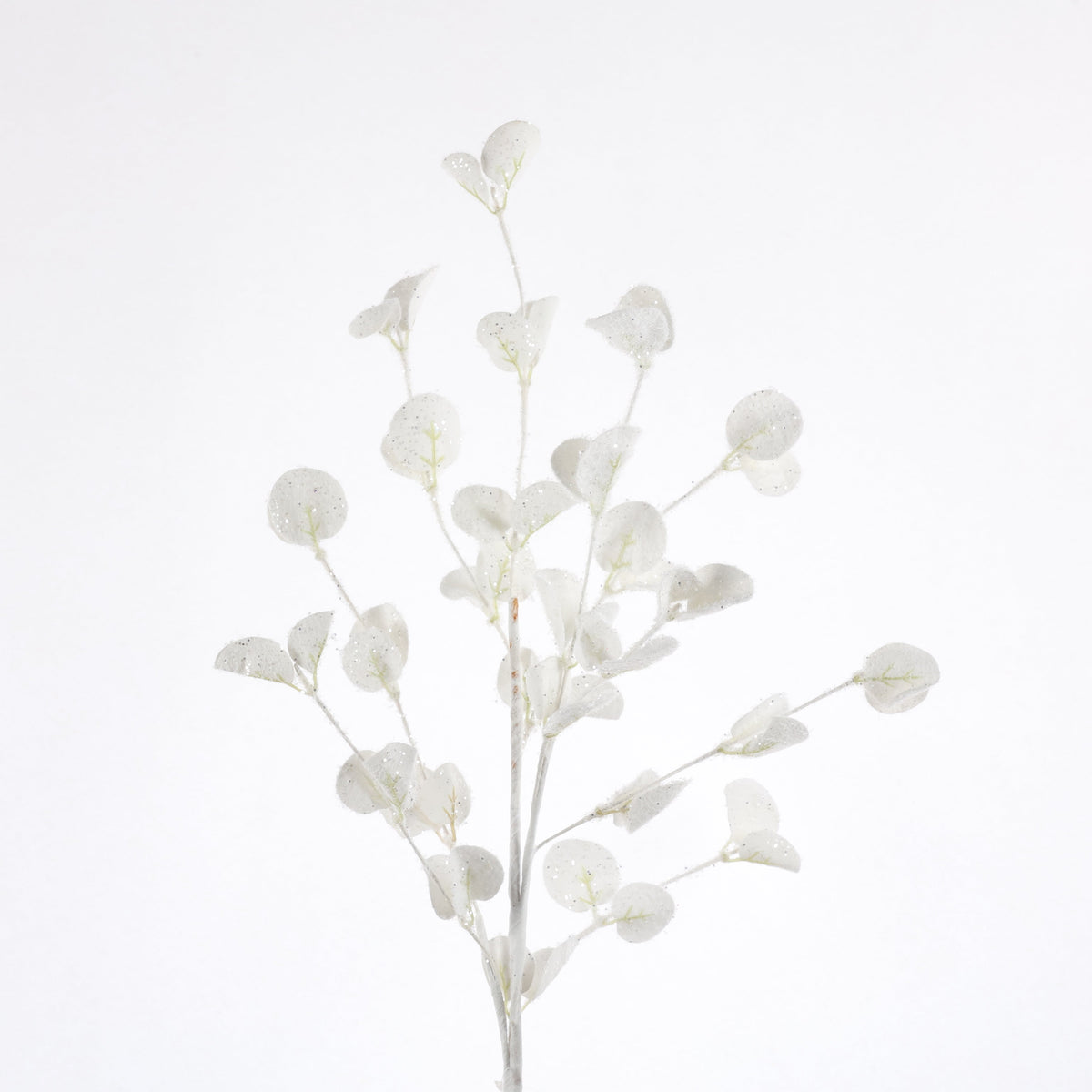 30" FLOCKED EUCALYPTUS SPRAY-WHITE