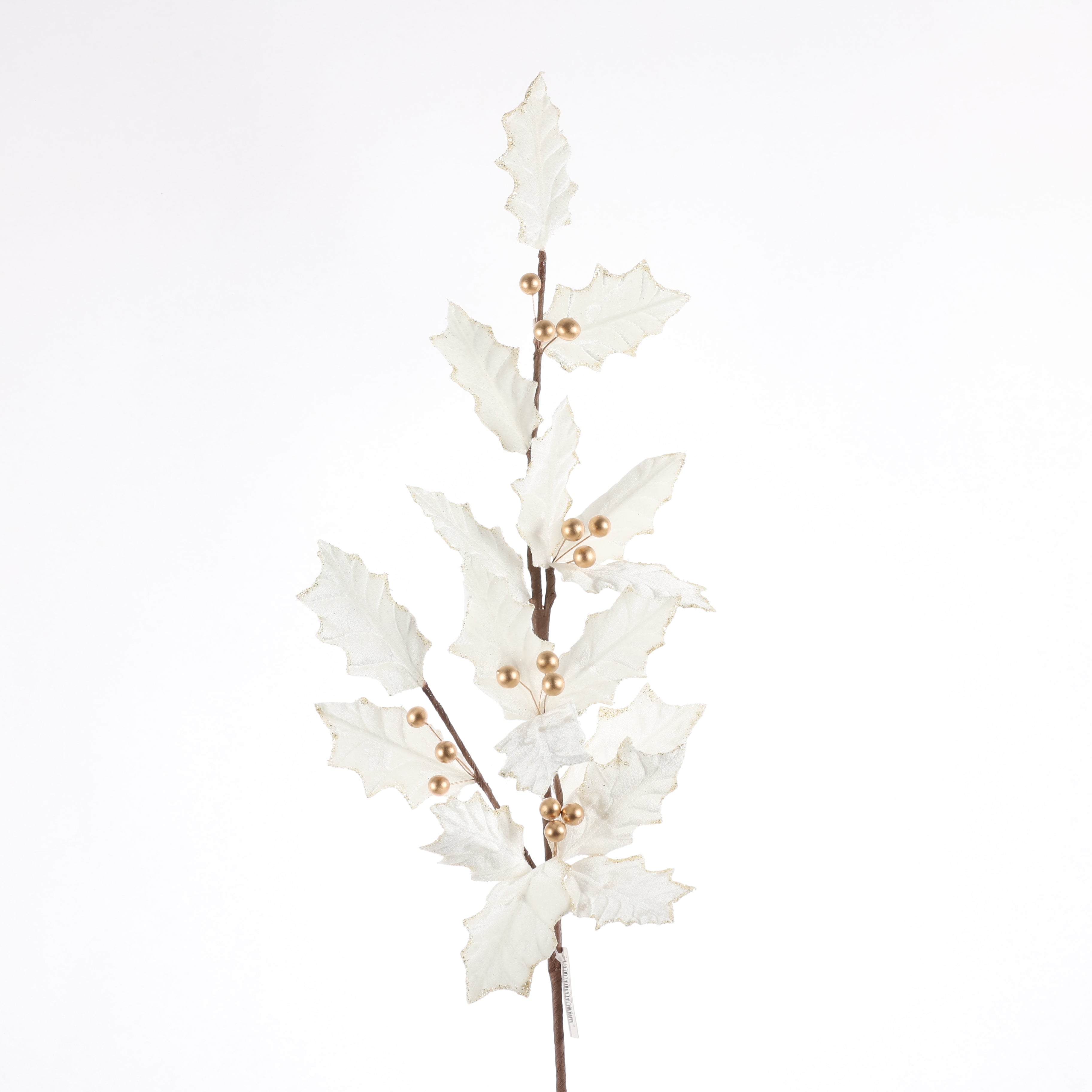31.5" HOLLY BERRY SPRAY-IVORY W/GOLD
