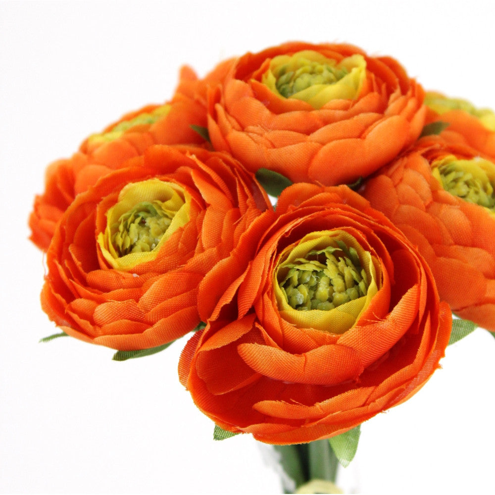 9" RANUNCULUS BUNDLE-ORANGE