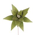 20x15IN Velvet Glitter Poinsettia Stem, Olive