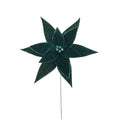 20x15IN Velvet Glitter Poinsettia Stem, Emerald