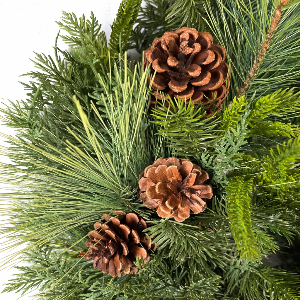 28" Gathered Greens Real Touch Wreath