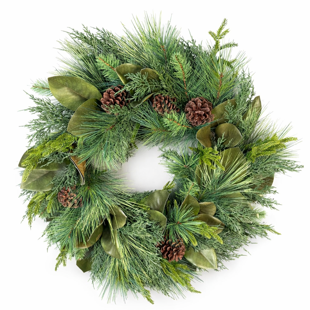 30" Home for Christmas with Magnolia Real Touch Wreath