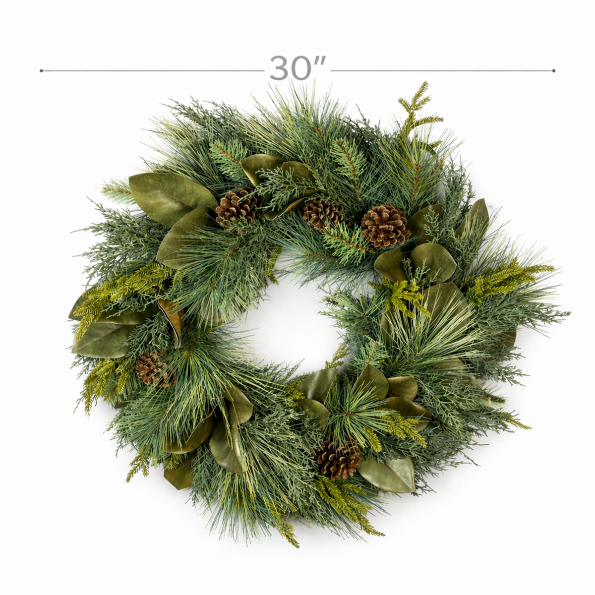 30" Home for Christmas with Magnolia Real Touch Wreath