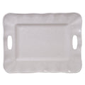 Perlette Cream Rectangular Tray w/Handles 19 in x 15 in