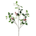 32IN Berry Leaves Spray, Green Red
