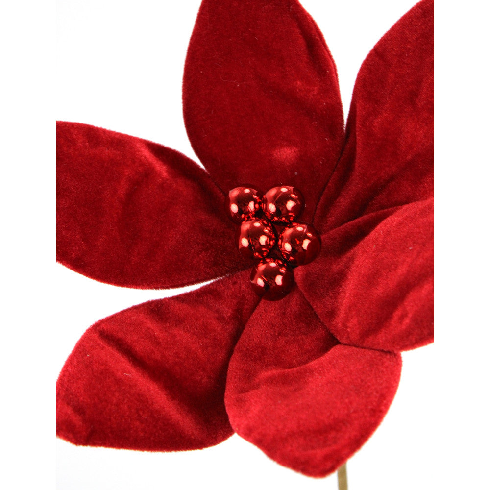 19.5IN Poinsettia Stem, Red