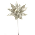18IN Jewel Poinsettia Stem, Platinum Champagne