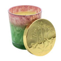 Green Apple 10 oz Lidded Candle in Pink/Green Glass