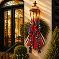18" X 40" Red, White & Denim - Premade Bow
