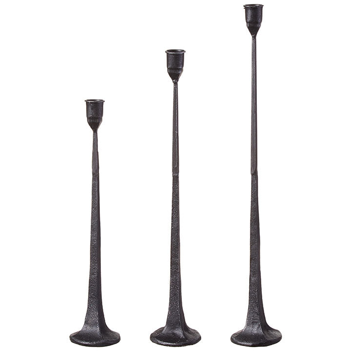19" Black Metal Candle Stick (LARGE