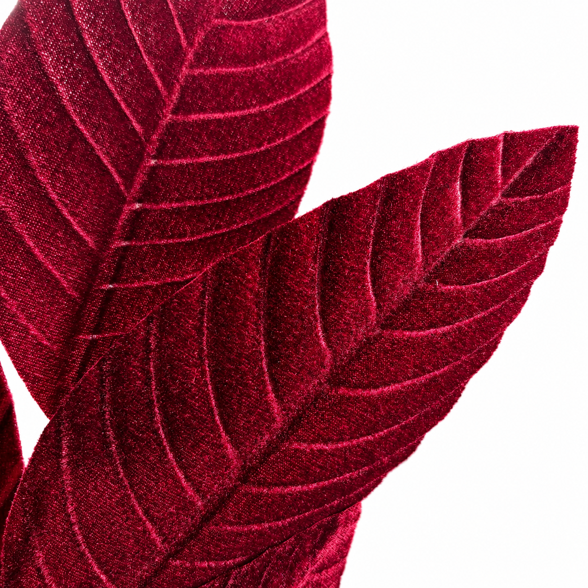 31" Burgundy Velvet Leaf Spray