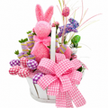 Pink Gingham Easter Basket