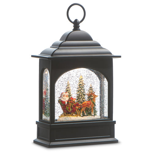 11" Santa and Mrs. Claus Musical Lighted Water Lantern